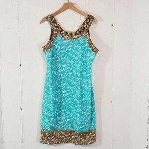 Signature by Robbie Bee 12 aquamarine/brow‎ dress